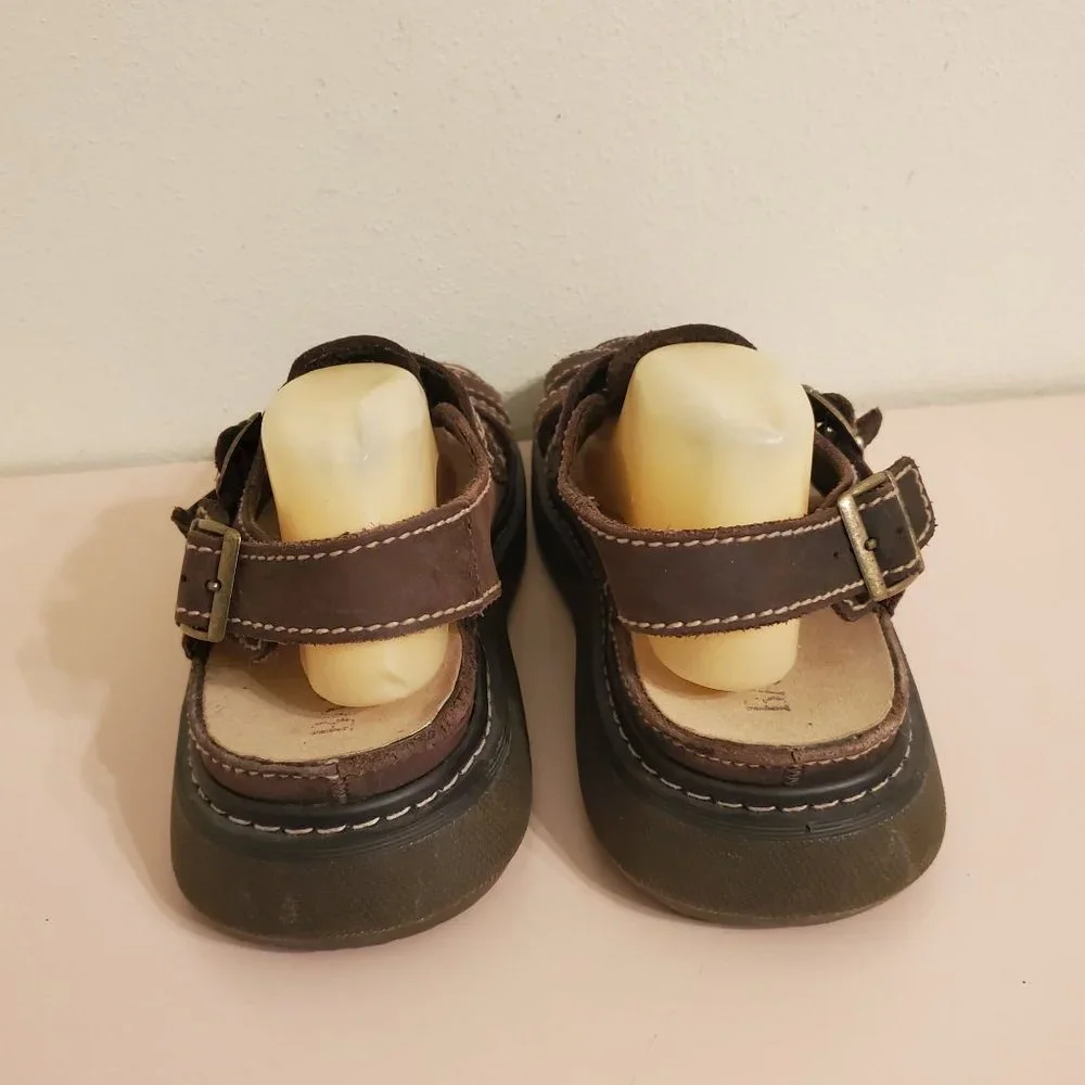 Bass 11 Brown Leather Fisherman Sandals Summer Chunky 90s Y2K Beach Grunge‎